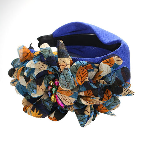 Handmade diamond inlaid fabric flower with teeth and anti slip exaggerated headband for women - V.I.P Digital Presence