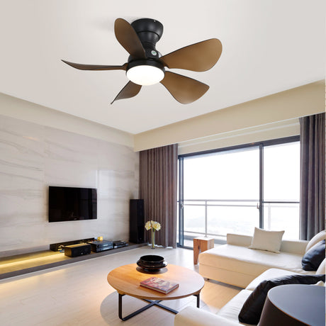 29 Inch Low Profile Flush Mount Ceiling Fan with Light Reversible Motor Remote Control - V.I.P Digital Presence