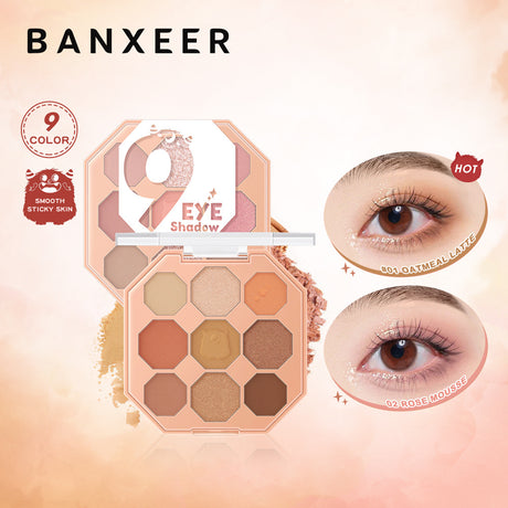 BANXEER Colored Star Shining Beast Nine Color Eye Shadow Disk Lasting Shining Clear Fine Non Flying Powder BM10 - V.I.P Digital Presence