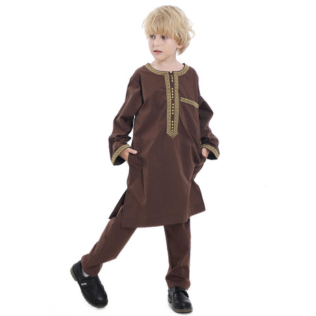 Middle Eastern teenage boy embroidered robe set - V.I.P Digital Presence