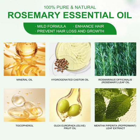 Rosemary Essential Oil Hydrates And Moisturizes Damaged Hair, Strengthens Hair And Softens Hair Care Essential Oil - V.I.P Digital Presence
