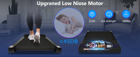 New 8.10 Walking Pad Under Home Desktop Treadmill -2.5HP Walking Treadmill 0.6-4MPH 300LBS Capacity Remote Control Battery - V.I.P Digital Presence
