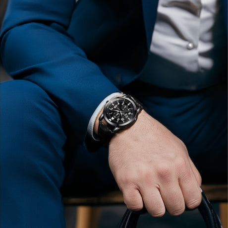 New Men's Watch Student Men's Night Light Waterproof Sports Leather Strap Black Quartz Watch - V.I.P Digital Presence