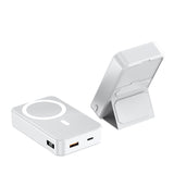 Estación de energía inalámbrica portátil de 10000 mAh y 22,5 W con logotipo personalizado, soporte de carga rápida, banco de energía magnético 