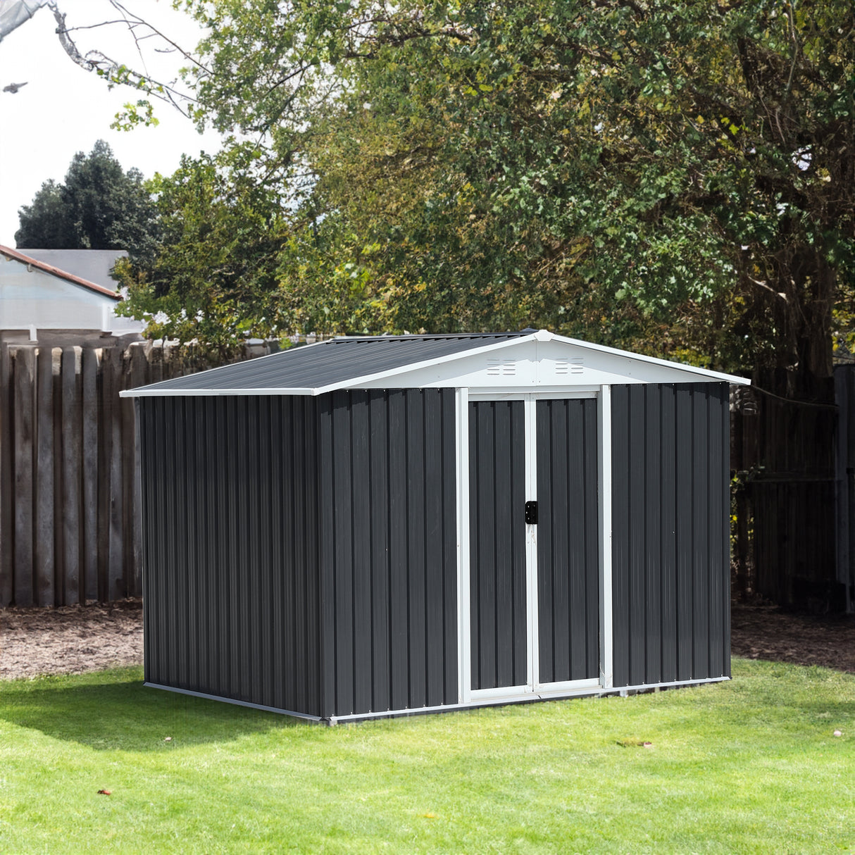 GO 47.2" Large Wooden Dog House Outdoor, Outdoor & Indoor Dog Crate, Cabin Style, With Porch, 2 Doors - V.I.P Digital Presence