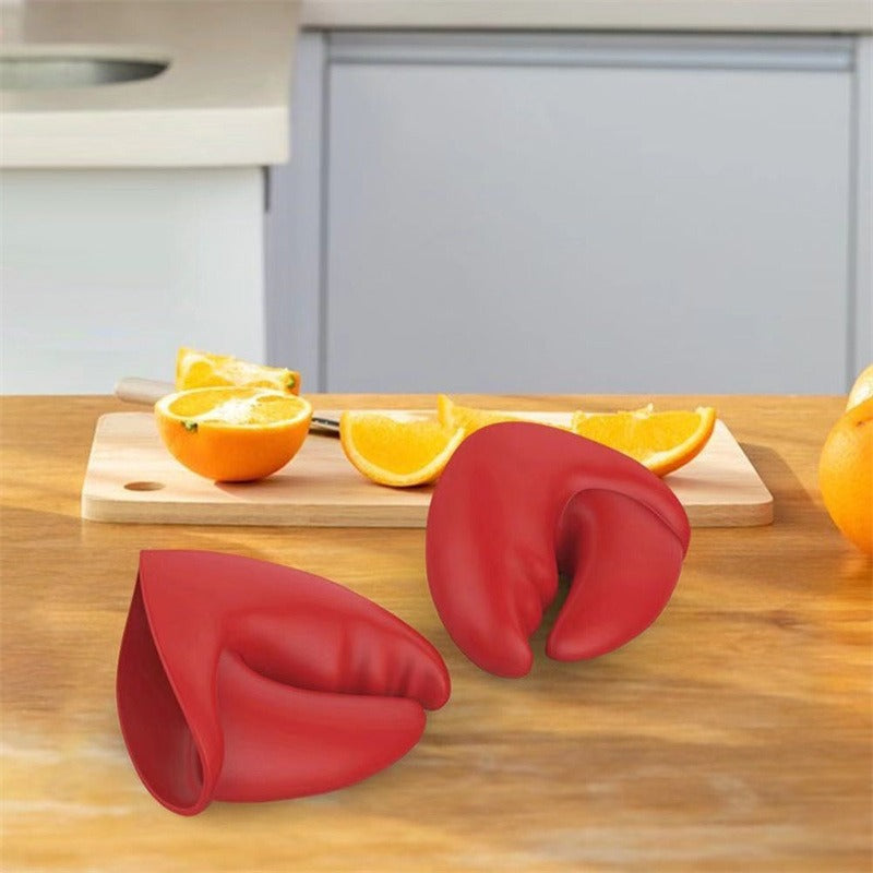 Red lobster pliers insulated gloves kitchen insulation temperature resistance thick silicone to prevent burns hand clip - V.I.P Digital Presence