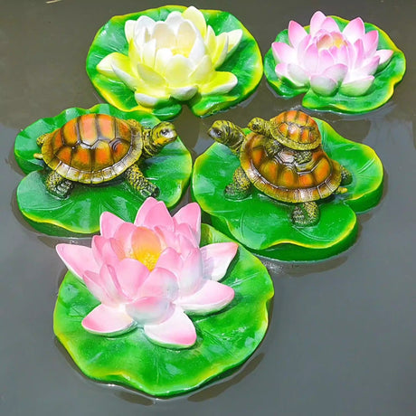 Turtle resin ornaments floating on the water surface - V.I.P Digital Presence
