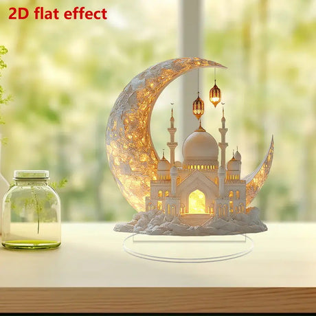 2025 Ramadan 2D Acrylic Moon - Castle Ornament. Eid Al - fitr Decoration, Muslim Home & Party Gift. - V.I.P Digital Presence