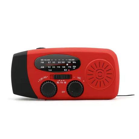 Portable multi - func hand - crank, emergency gen, solar radio, shockproof, FM/AM/WB/NOAA, power bank - V.I.P Digital Presence