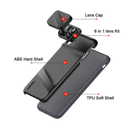 Camera Lens Phone Case for iPhone XR XS Max Fisheye Wide Angle Macro Lens Phone Cover Mobile Phone Lensese Case Full Coverage - V.I.P Digital Presence