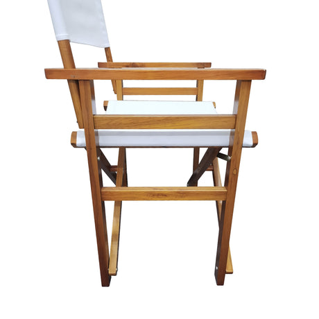 Folding Chair Wooden Director Chair Canvas Folding Chair Folding Chair 2pcs/set populus + Canvas (Color : White) - V.I.P Digital Presence