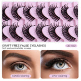 New DD Russian Large Roll Grafting Free False Eyelashes 10 Pairs Of Multi-Layer Thick Cross Mink Like Eyelashes - V.I.P Digital Presence