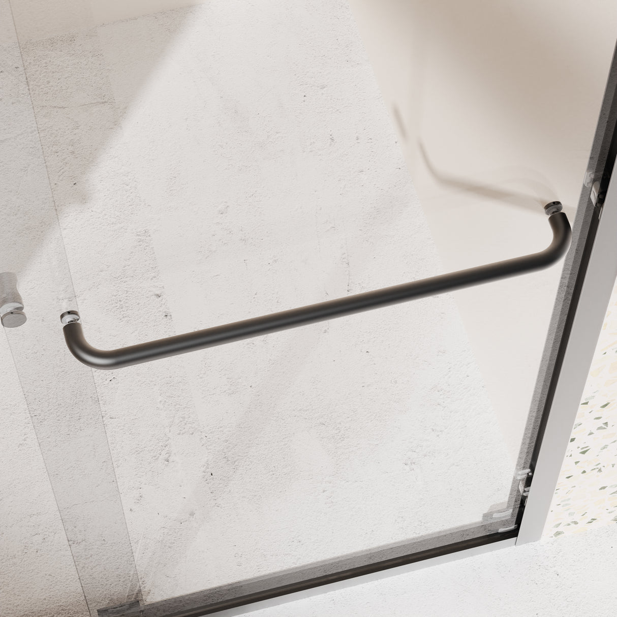 44 "-48" wide * 72 "high semi frameless double sliding shower door 1/4" (6mm) thick SGCC tempered glass door, matte black - V.I.P Digital Presence