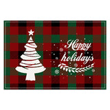 Christmas Tree Elk Printed Meal Mat Christmas Striped Checkered Table Mat White Hemp Western Food Mat - V.I.P Digital Presence