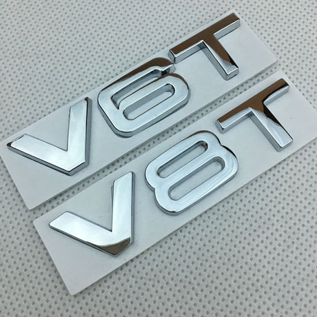 Suitable for Audi V6T V8T metal logo A4LA6LS7Q5Q3 displacement personalized modification leaf plate car sticker - V.I.P Digital Presence