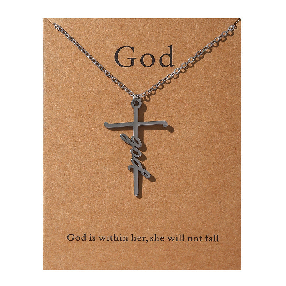 Faith Religious Gift Stainless Steel Cross Collarbone Chain Sweater Chain - V.I.P Digital Presence
