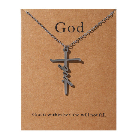 Faith Religious Gift Stainless Steel Cross Collarbone Chain Sweater Chain - V.I.P Digital Presence