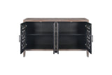 Hollow Four Door Antique Cabinet, American Country Style, Suitable for Living Room, TV Cabinet, Kitchen (Brown) - V.I.P Digital Presence