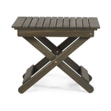 Outdoor Folding Wooden Side Table, Gray, 15"D x 22.75"W x 18.25"H - V.I.P Digital Presence
