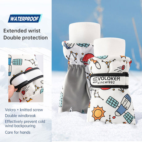 Winter children skiing gloves cycling waterproof windproof cashmere thick warm gloves children - V.I.P Digital Presence
