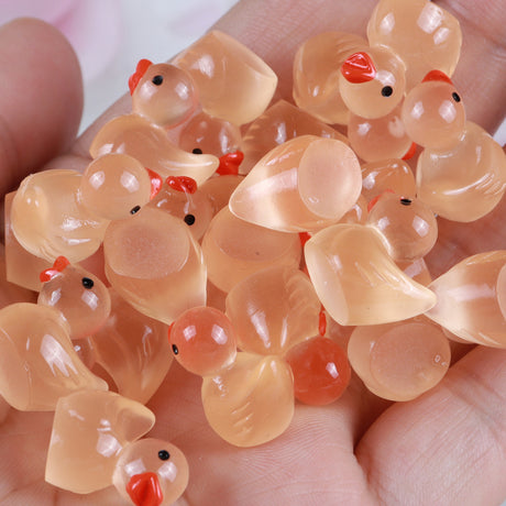 Resin luminous cartoon three-dimensional cute cartoon duck DIY car ornament keychain micro landscape hair clip decoration - V.I.P Digital Presence