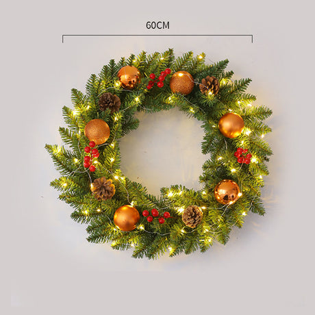 Christmas wreath rattan 30/40/50/60cm Christmas decoration wreath door hanging scene - V.I.P Digital Presence