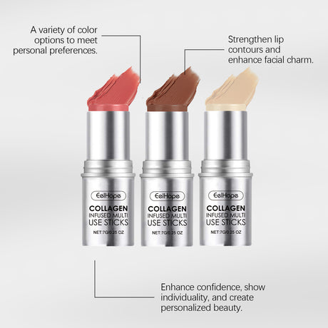 Collagen Makeup Stick Moisturizes Natural Multicolor Blush Stick - V.I.P Digital Presence