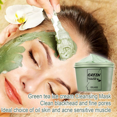 Green Tea Mud Mask, Cleansing Face Moisturizing And Hydrating Pore Cleaning Smear Mask - V.I.P Digital Presence