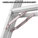 17ft Multi-Position Foldable Aluminum Ladder, A-Frame and Straight Ladder, ANSI 250lbs - V.I.P Digital Presence