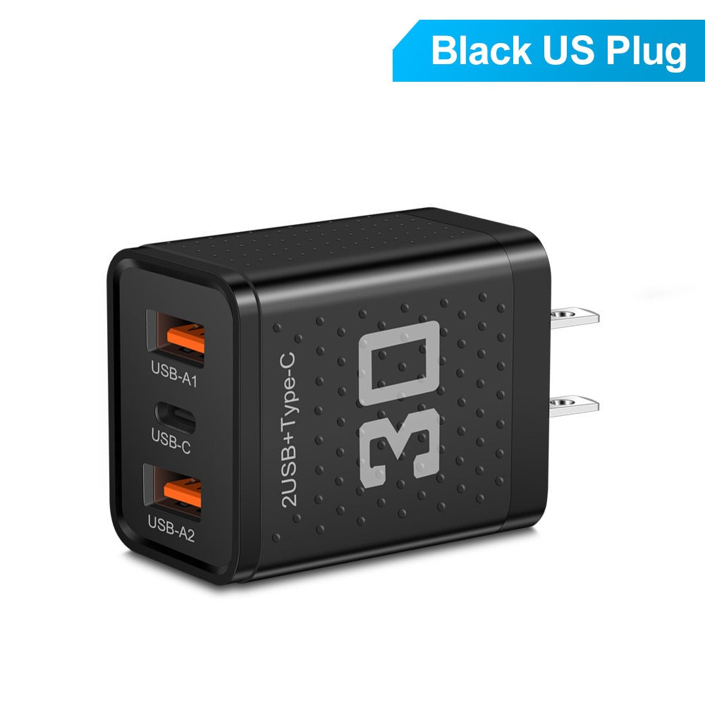 Mobile phone charger 2.4A PD+2 USB charging head Travel charging head