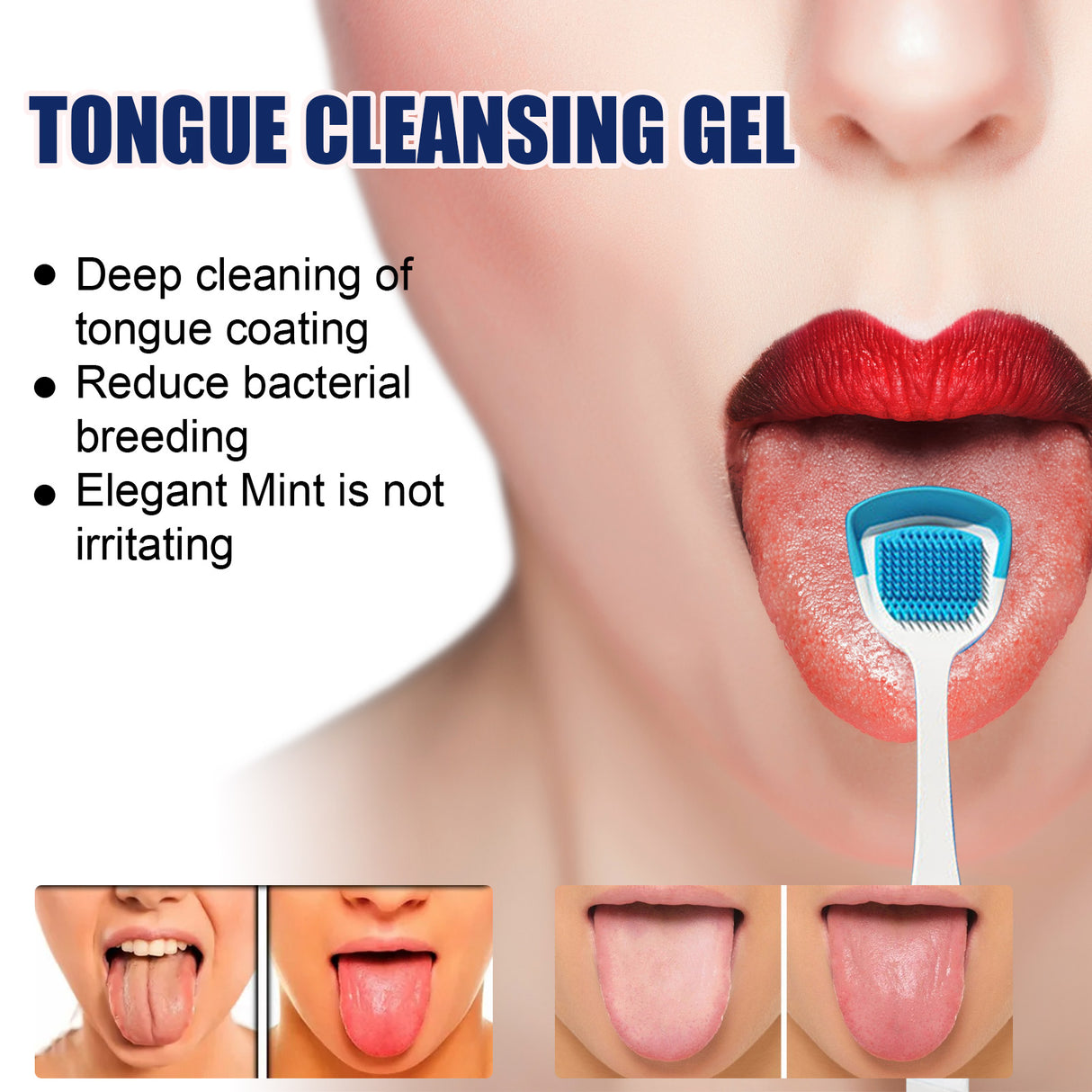 Tongue Coating Cleansing Gel, Tongue Coating Cleansing Oral Care Removes Bad Breath And Freshens Breath Gel With Brush - V.I.P Digital Presence