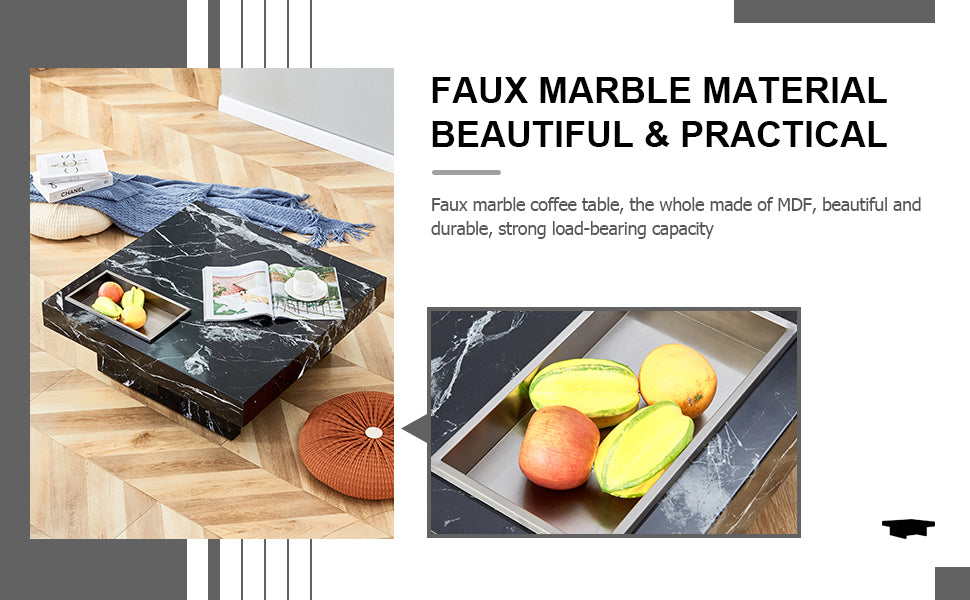 A modern and practical coffee table made of MDF material with black patterns - V.I.P Digital Presence