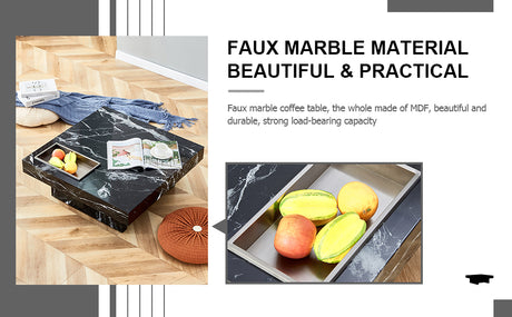 A modern and practical coffee table made of MDF material with black patterns - V.I.P Digital Presence