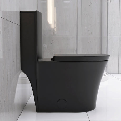 Matte Black Elongated One Piece Toilet Dual Flush 1.1/1.6 GPF Water Saving Map 1000g,Matte Black - V.I.P Digital Presence