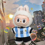 Ropa para muñecas Labubu, jersey de 17 cm, colgante de primera y segunda generación, juguete de peluche de PVC, conjunto de disfraces