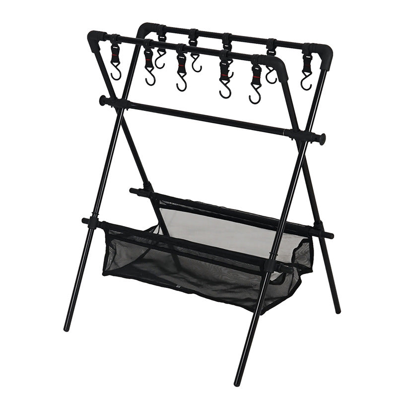 Estante plegable para acampar al aire libre, tendedero para coche de camping, red de secado, tendedero, estante de almacenamiento