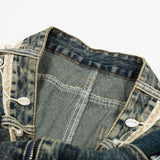 Punk Retro Washed Distressed Denim Wide-Leg Pants Men's Trendy Unique Design Loose Fit Flared Trousers - V.I.P Digital Presence