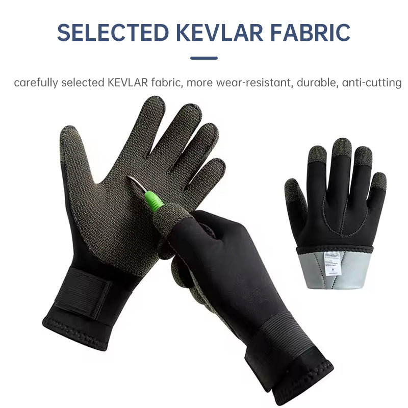 3/5mm Thick Kevlar Diving Gloves. Scratch-proof, for fish hunting, deep dive, spearfishing & skiing. - V.I.P Digital Presence