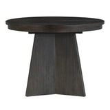 TREXM 5-piece retro functional cutlery set with 1 expandable dining table and 4 cushioned chairs with rattan backrests (espresso - V.I.P Digital Presence