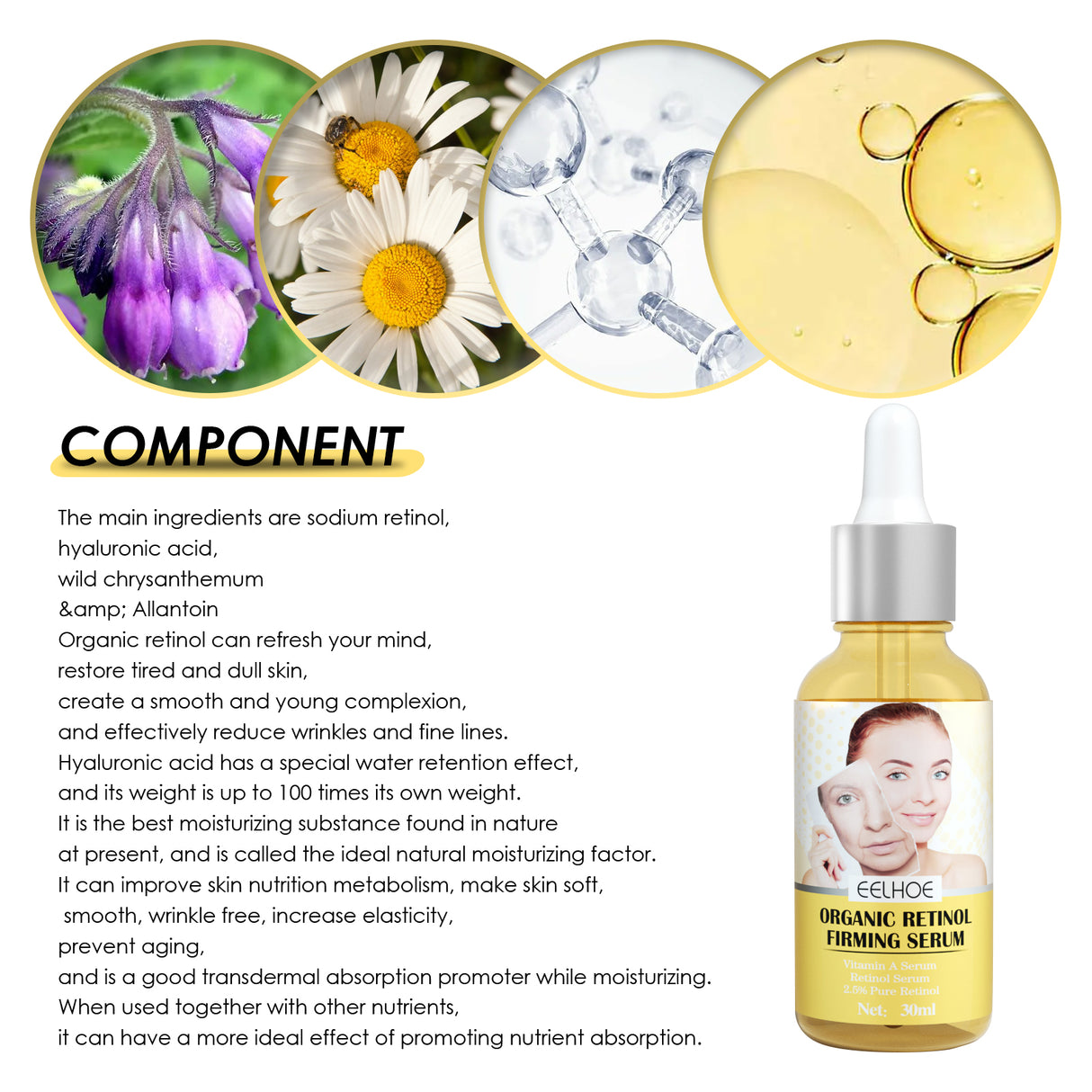Retinol Firming Serum, Face Lift Firming Skin Hydrating Reduce Fine Lines Essence - V.I.P Digital Presence