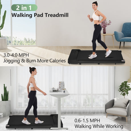 New 8.10 Walking Pad Under Home Desktop Treadmill -2.5HP Walking Treadmill 0.6-4MPH 300LBS Capacity Remote Control Battery - V.I.P Digital Presence