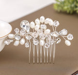 Simple wedding jewelry crystal pearl handmade crystal hair comb - V.I.P Digital Presence