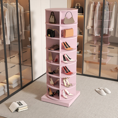 new 360 pink rotating shoe cabinet with 7 layers can accommodate up to 28 Paris shoes - V.I.P Digital Presence