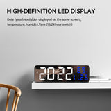 9-Inch Digital Wall Clock: Temp/Humid, Night Mode, Snooze, 12/24H, USB Plug-in LED Alarm Clock - V.I.P Digital Presence