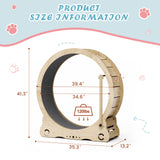 Indoor cat treadmill with carpet, tear device and latch natural wood, 39.4 inches long x 13.2 inches wide x 41.3 inches high - V.I.P Digital Presence