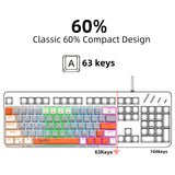63 key portable 60% mechanical gaming keyboard RGB backlit compact mini gaming keyboard - V.I.P Digital Presence
