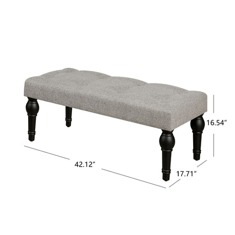 Ottoman Bench 4-thickened Roman Column Feet French Upholstered Bedside Bench For Bedroom Living Room Entryway - V.I.P Digital Presence