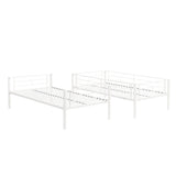 Twin metal bunk beds, metal structure bed frame with safety guardrails and 2 ladders, convertible bunk beds, white - V.I.P Digital Presence