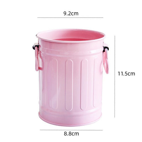 Cylindrical wrought iron pen holder DIY creative desktop storage bucket multifunctional stationery pen holder - V.I.P Digital Presence