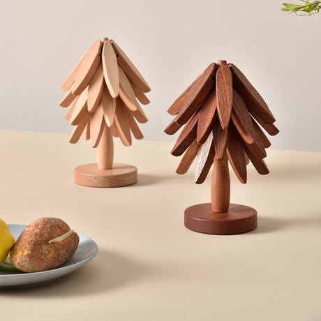 Wooden Creative Walnut Tree Solid Wood Insulation Mat Christmas Tree Insulation Table Mat Household Cup Mat Sand Pot Mat - V.I.P Digital Presence